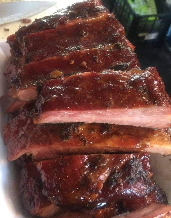 smoked ribs from the salty boar inn and smokehouse in du quoin illinois